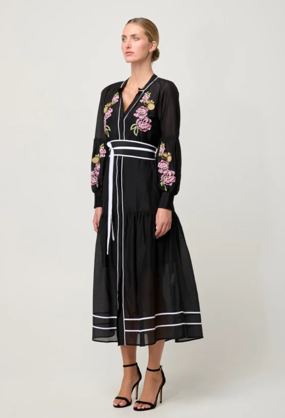 once was - catalina maxi dress | black flores - Image 3
