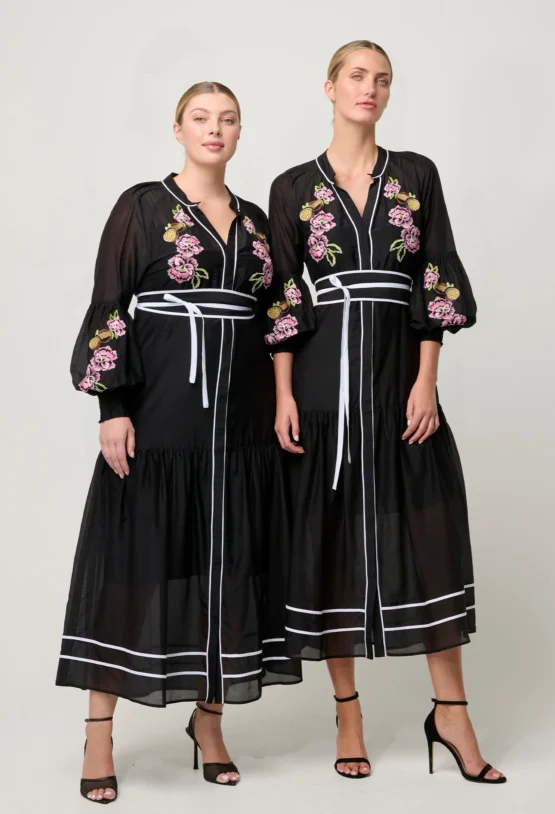 once was - catalina maxi dress | black flores - Image 2