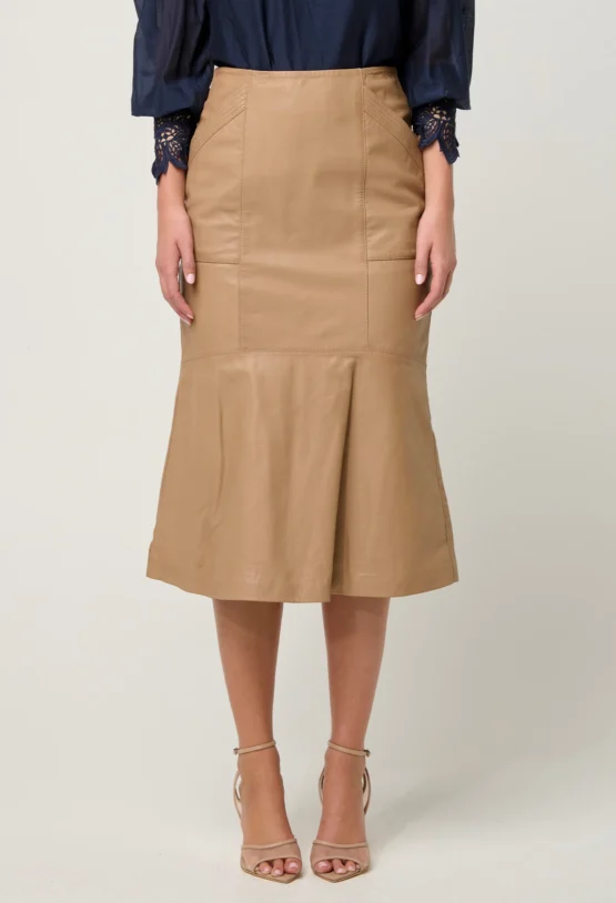 once was - mabel leather skirt | wheat - Image 3