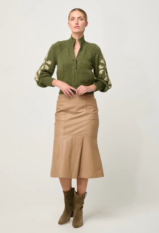 once was - mabel leather skirt | wheat - Image 6