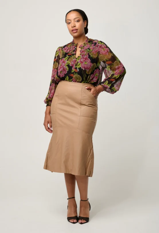 once was - mabel leather skirt | wheat - Image 2