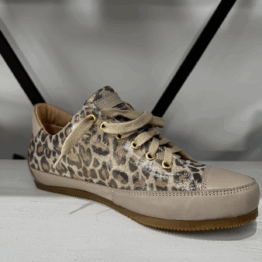 L'Ecologica - Camoscio glitter leopard vitello sneaker