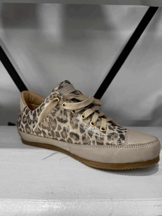 L'Ecologica - Camoscio glitter leopard vitello sneaker