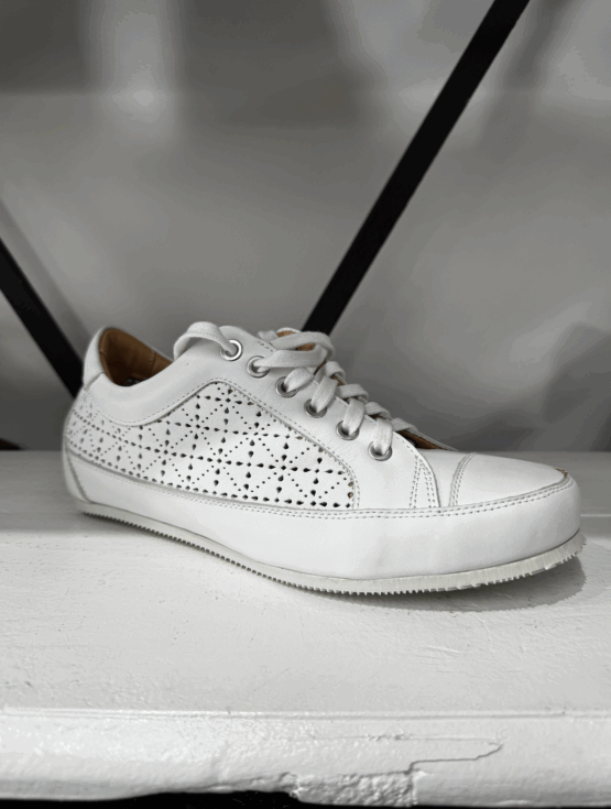 L'Ecologica - Geometric vitello sneaker | white