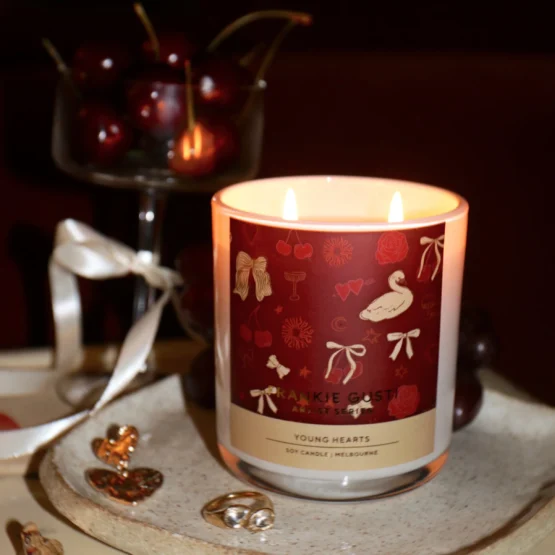 Frankie Gusti - Artist series candle | young hearts | kimmy hogan