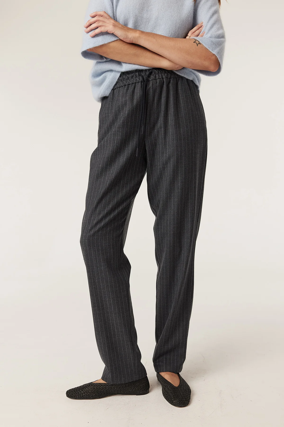 Cable - vincent wool pant | grey pinstripe - Image 3