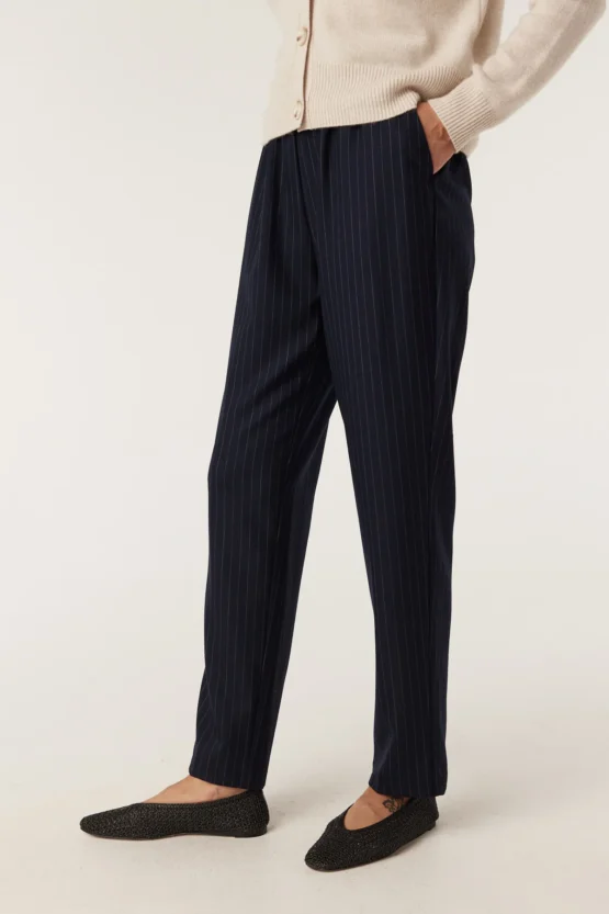cable - vincent wool pant | navy pinstripe - Image 6