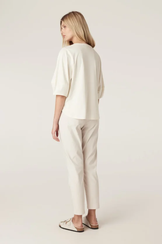 cable - pima lantern sleeve top | cream - Image 4