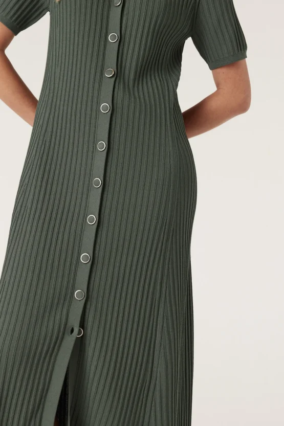 cable - brooke crepe rib dress | ivy green - Image 6