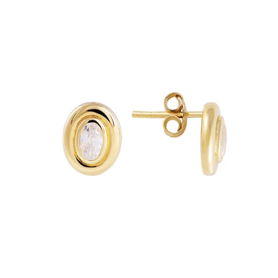 FAIRLEY - BEZEL SET OVAL STUDS