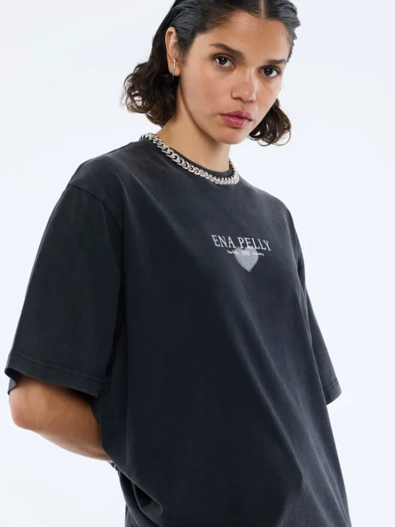 ena pelly - pelly heart tour tee | vintage black - Image 4