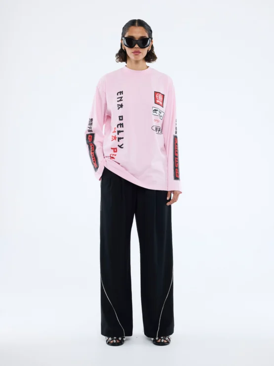 ena pelly - street signs logo long sleeve | pink - Image 3