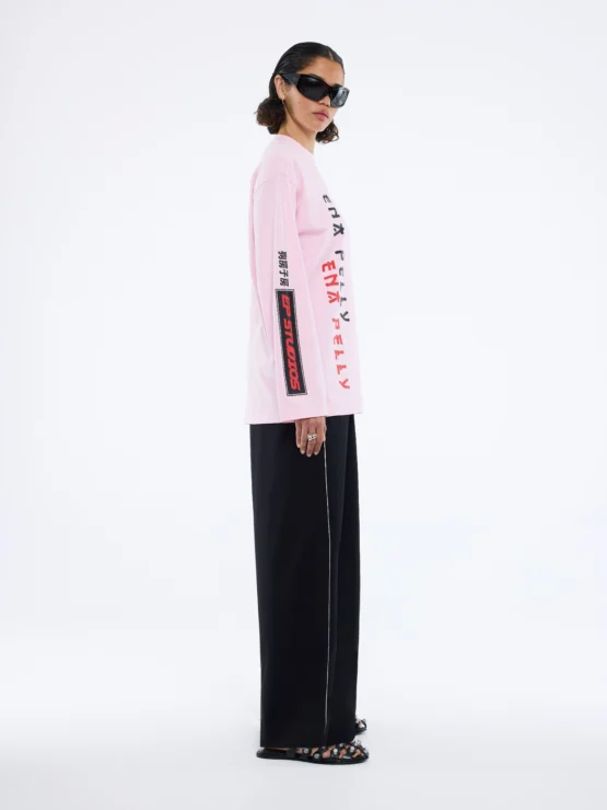 ena pelly - street signs logo long sleeve | pink - Image 4