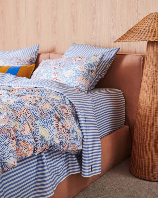kip & co - Seaside Stripe Organic Cotton Fitted Sheet - Image 2