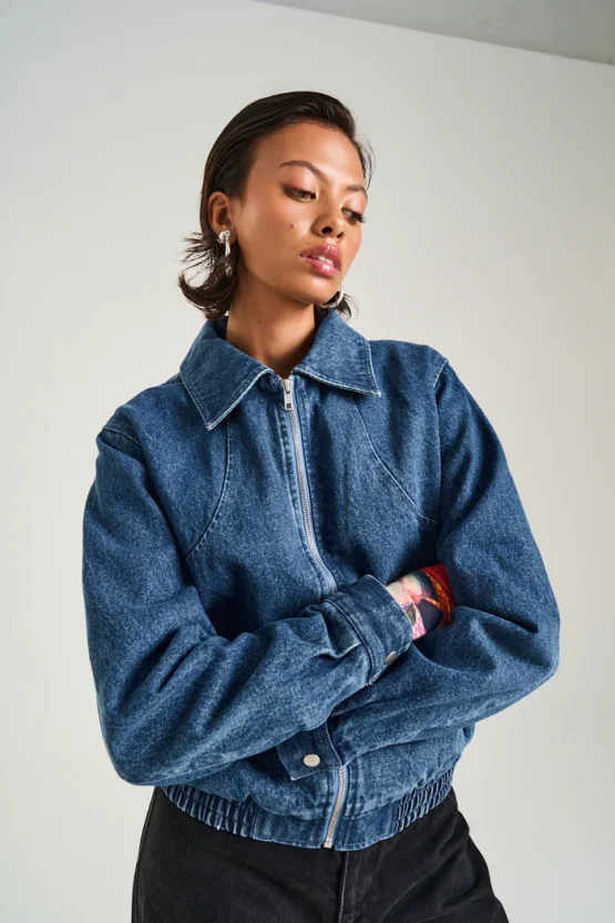 Summi summi - cropped bomber | blue wash denim - Image 4
