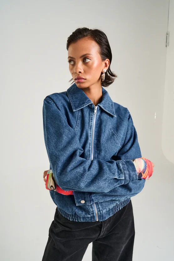 Summi summi - cropped bomber | blue wash denim - Image 3