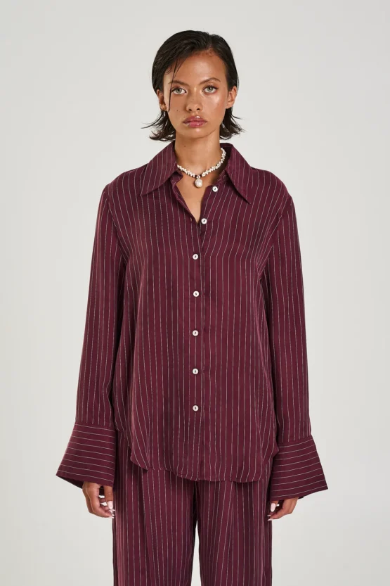 Summi summi - cuff shirt | kina pinstripe