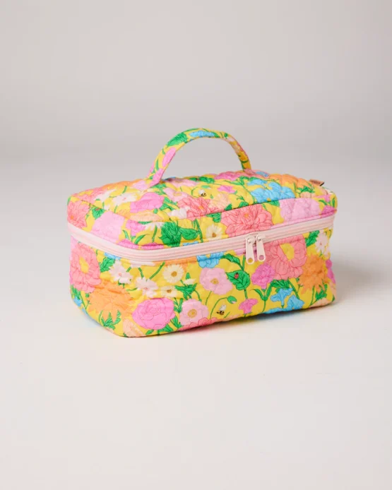 kip & co - Follow The Sun Yellow Quilted Cotton Toiletry Case - Image 2
