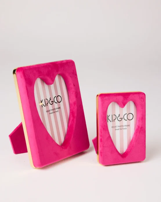kip & co - Desert Pink Heart Velvet Photo Frame - Image 2
