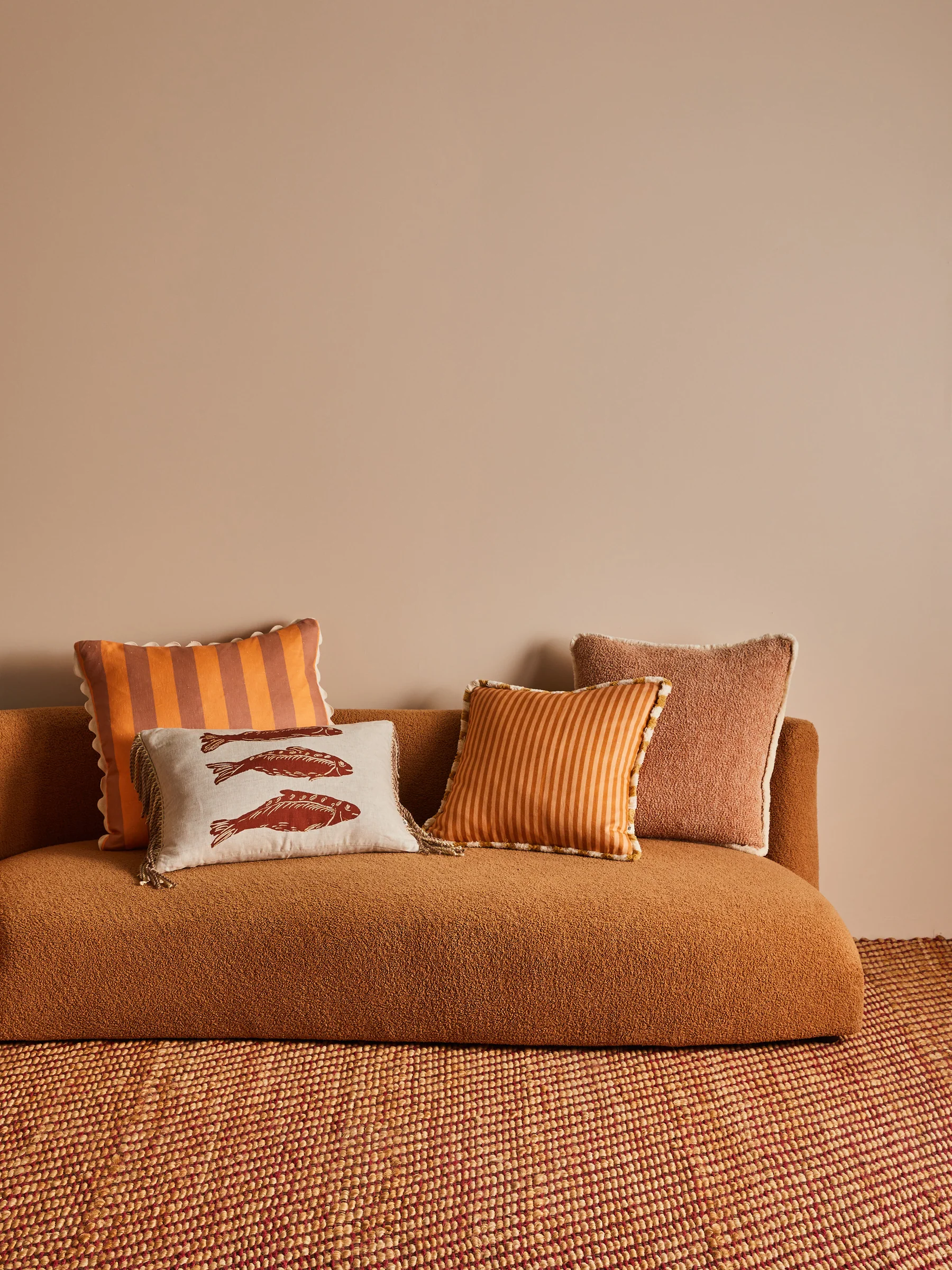 Bonnie & neil - grain buff cotton cushion 60cm - Image 3