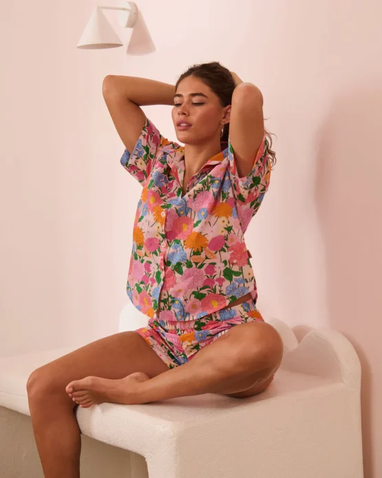 kip & co - Follow The Sun Adult Organic Cotton Short Sleeve Shirt & Short Pyjama Set - Image 3