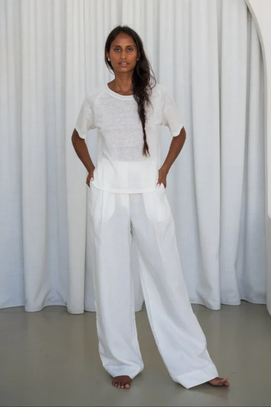 Lilly pilly - grace linen knit top | ivory - Image 4