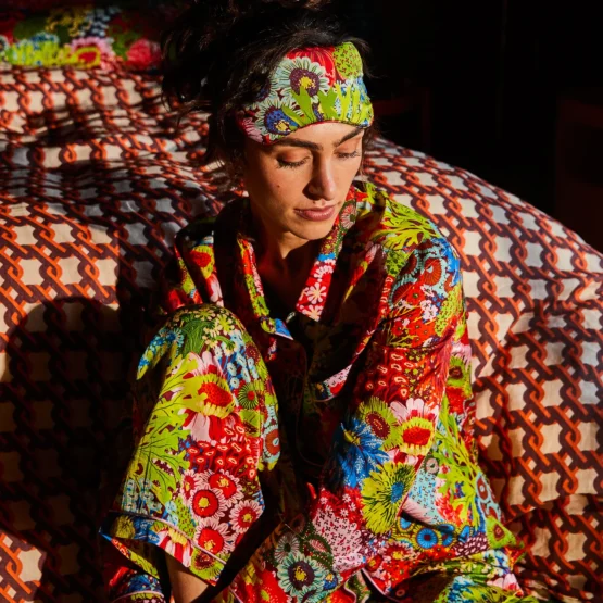 sage x clare - coralie silk eye mask | garnet