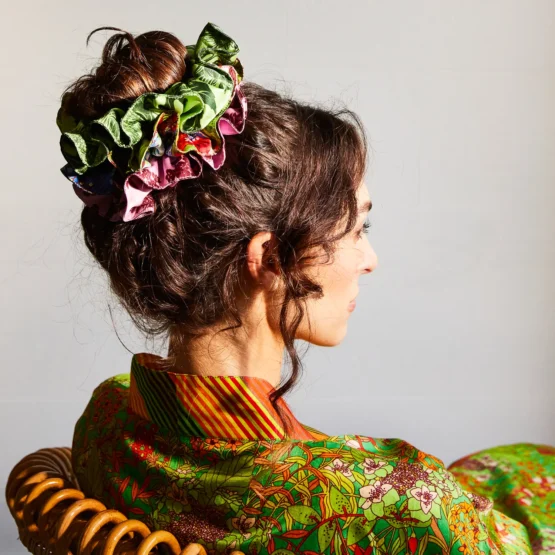 Sage x clare - delphine silk scrunchie set