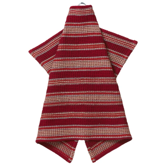 sage x clare - Selene Stripe Tea Towel - crimson