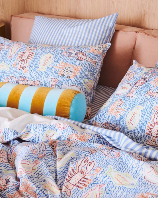 kip & co -  Seaside Stripe Organic Cotton European Pillowcases 2P Set - Image 2
