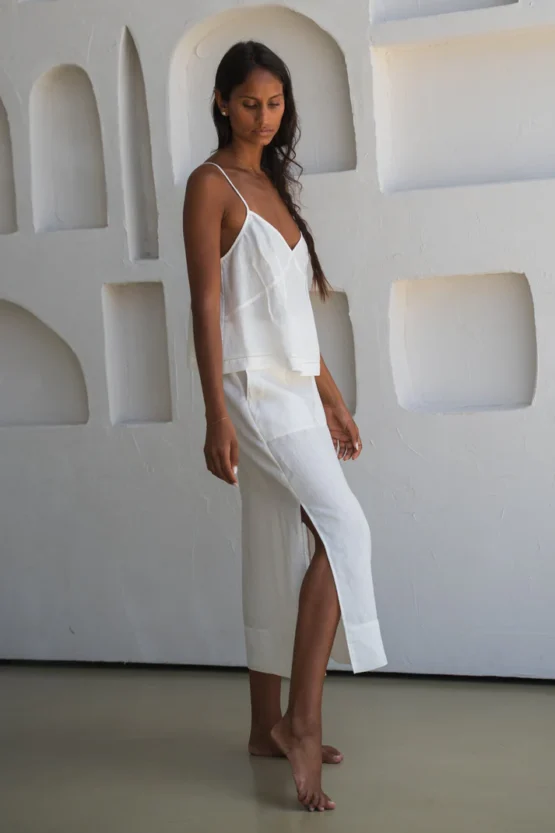 Lilly pilly - nadi linen skirt | ivory
