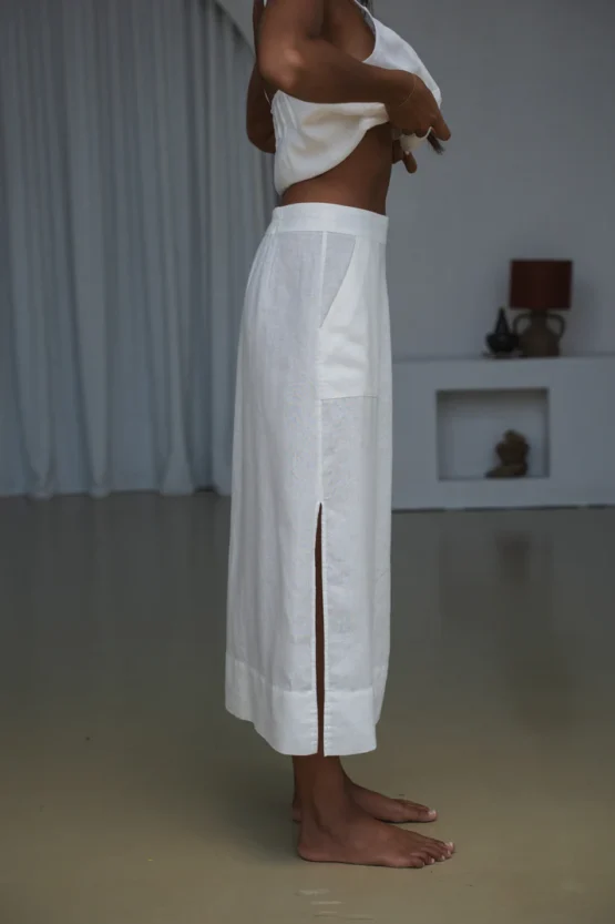 Lilly pilly - nadi linen skirt | ivory - Image 3