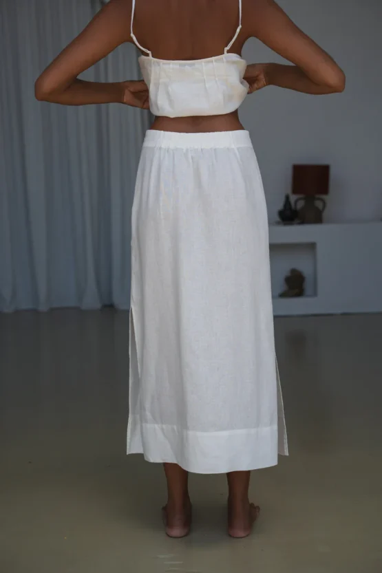 Lilly pilly - nadi linen skirt | ivory - Image 4