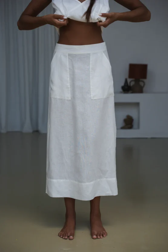 Lilly pilly - nadi linen skirt | ivory - Image 2