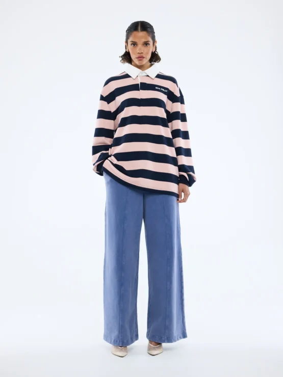 Ena pelly - hallie rugby top | navy/pink