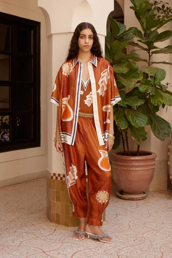 Alémais - Soleil D'Amour silk shirt | rust