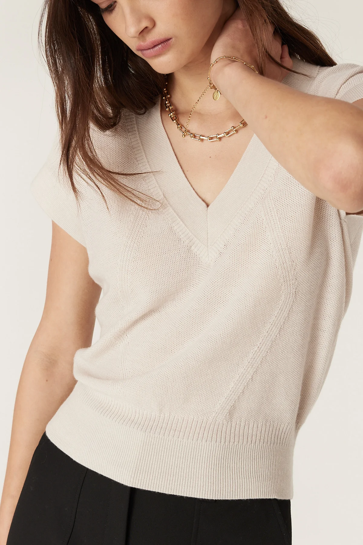 cable - Abigail merino top | antique white - Image 4
