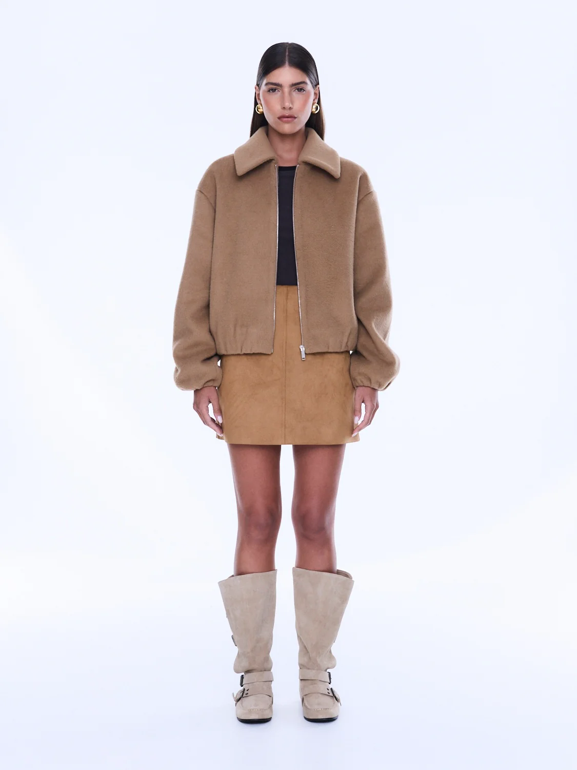 ena pelly - maeve wool blend bomber | sand - Image 6
