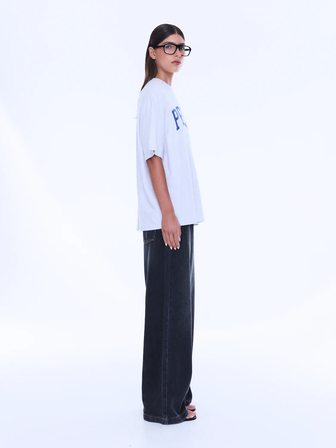 ena pelly - sophia relaxed tee | white marle - Image 3
