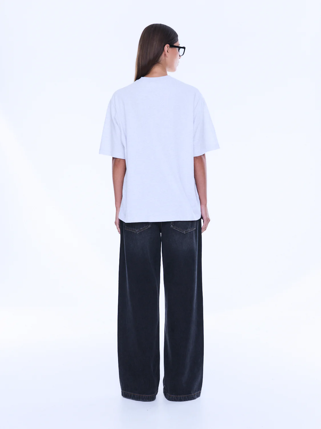 ena pelly - sophia relaxed tee | white marle - Image 4