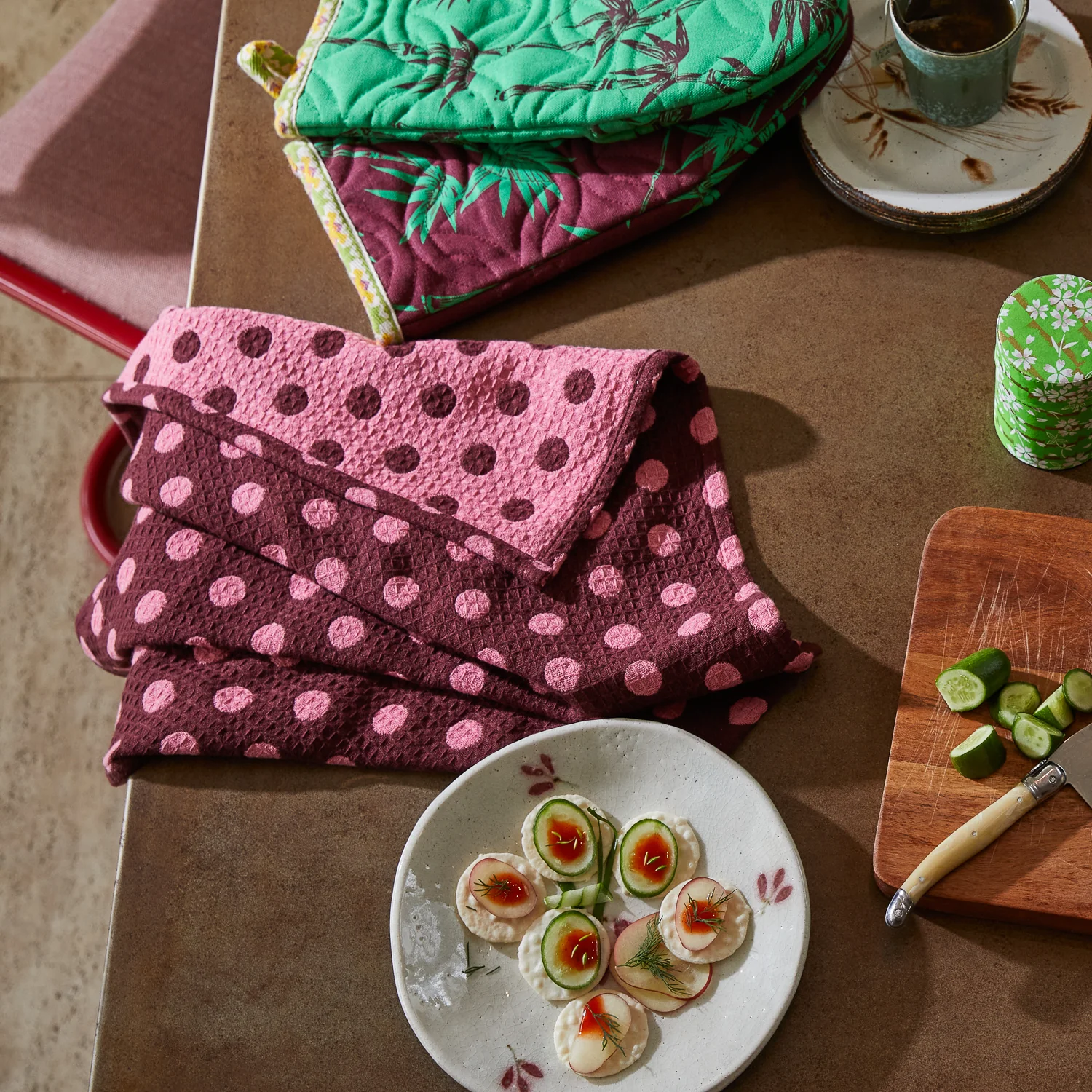 Sage x clare - paige tea towel | rosewood - Image 3