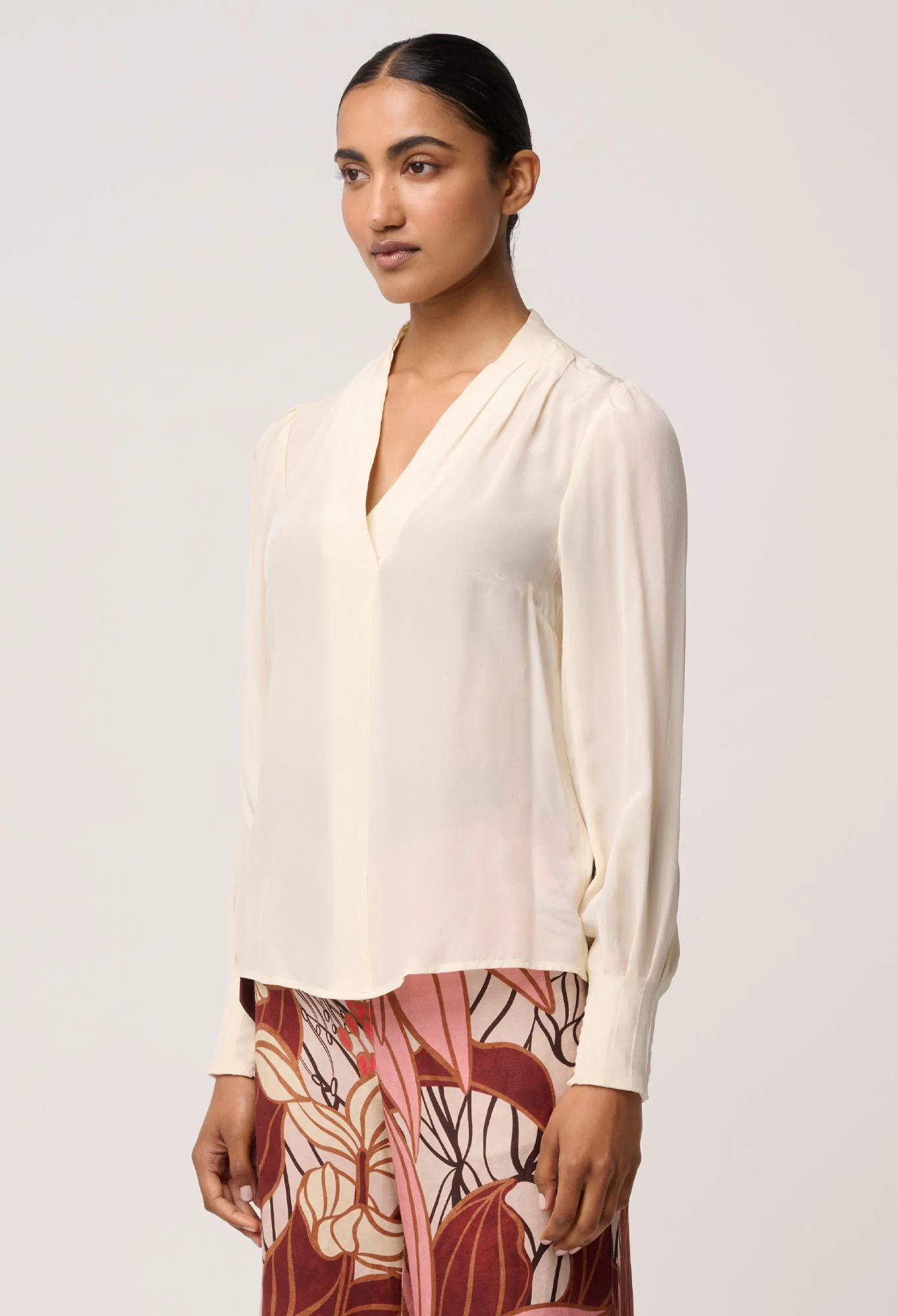 Once was - eden silk shirt | cloud - Image 5