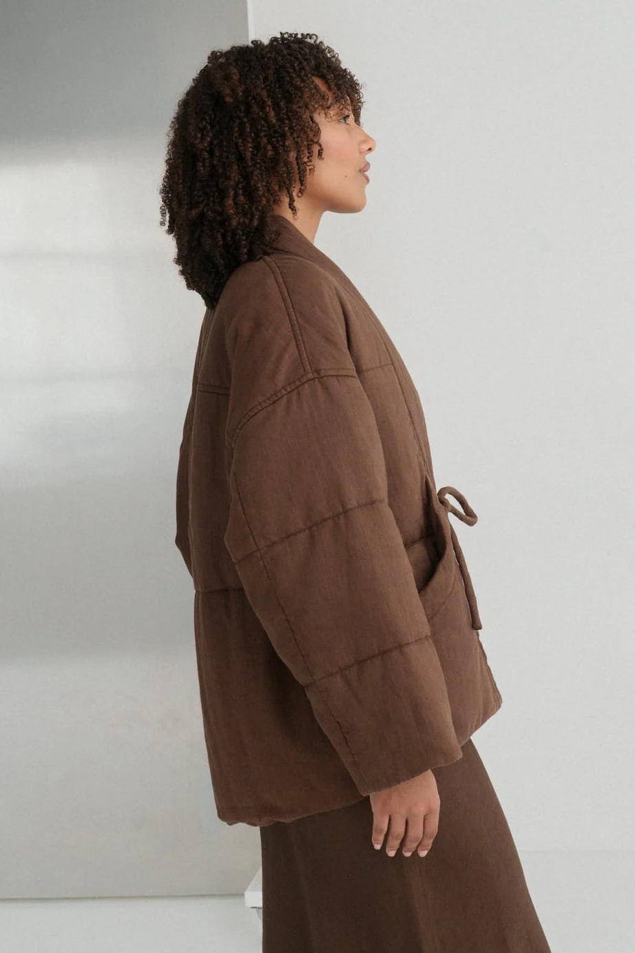Lilly pilly - aster linen coat | chocolate - Image 3