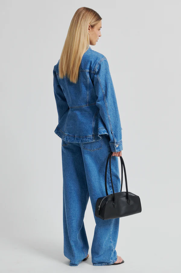Second Female - Belton Peplum Denim Jacket | blue denim - Image 5