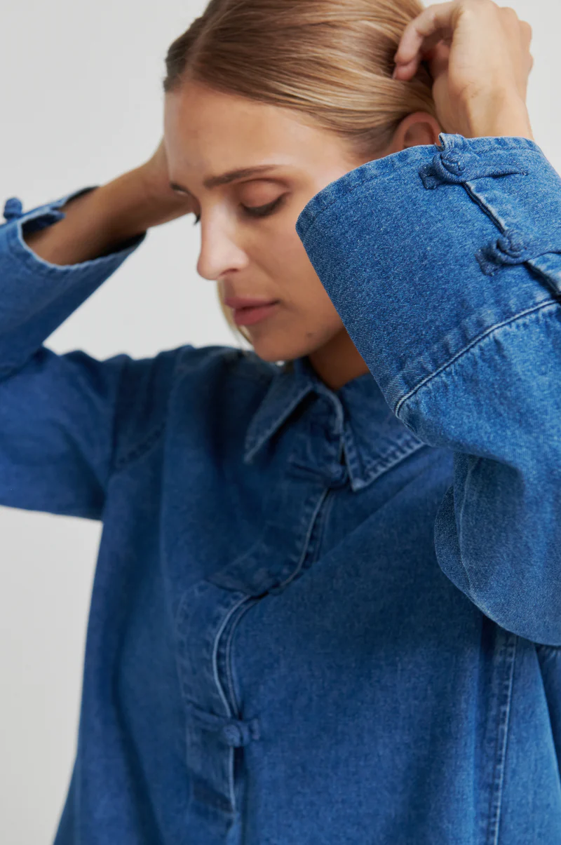 Second Female - Cornelia denim tunic dress | denim blue - Image 3