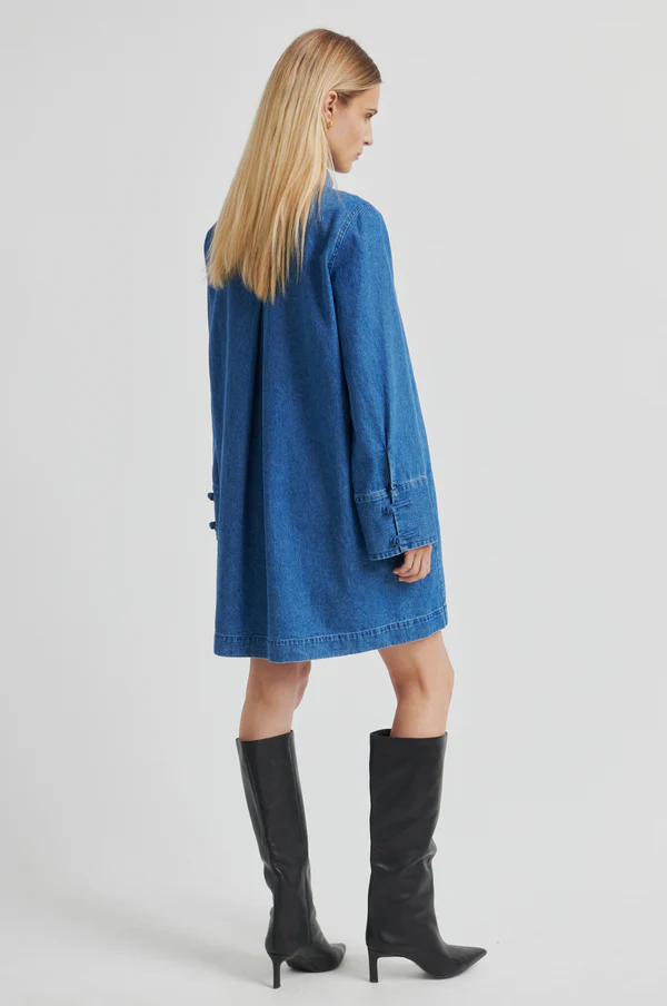 Second Female - Cornelia denim tunic dress | denim blue - Image 5