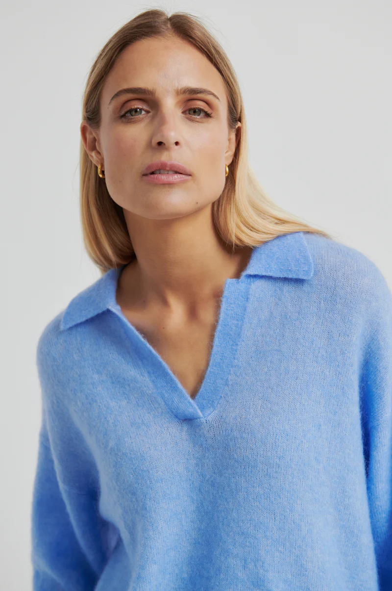 Second Female - Bruuk Collared Neck Knit | Frozen Fjord - Image 4