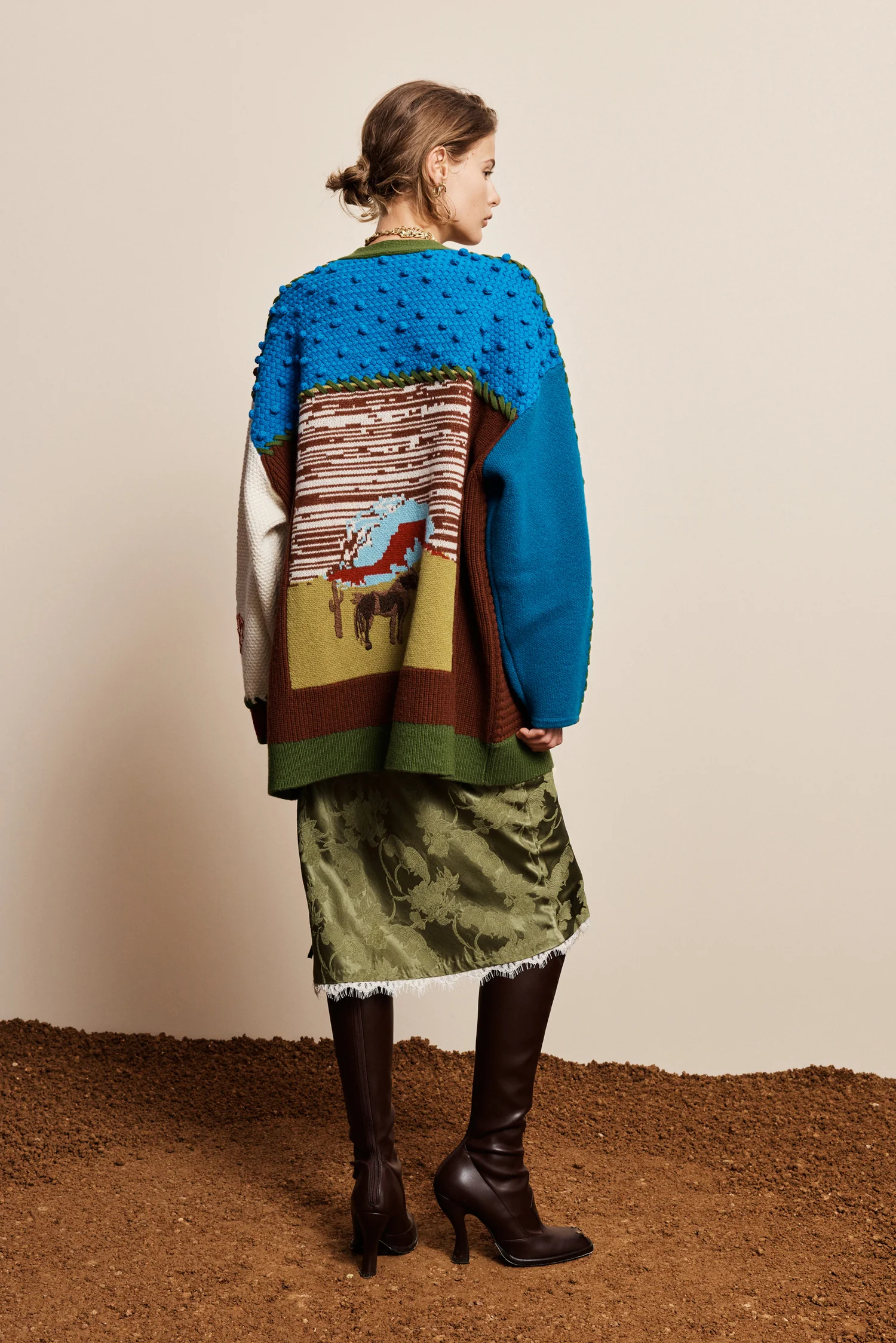 Alemais - lasso patchwork knit cardigan - Image 3