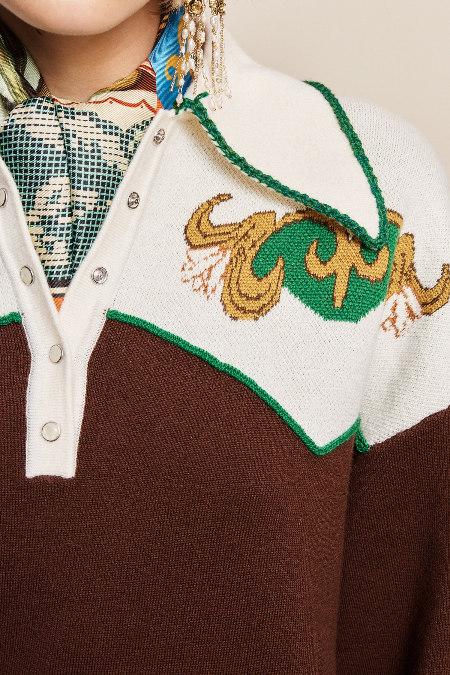 Alemais - Lasso knit polo | chocolate - Image 4