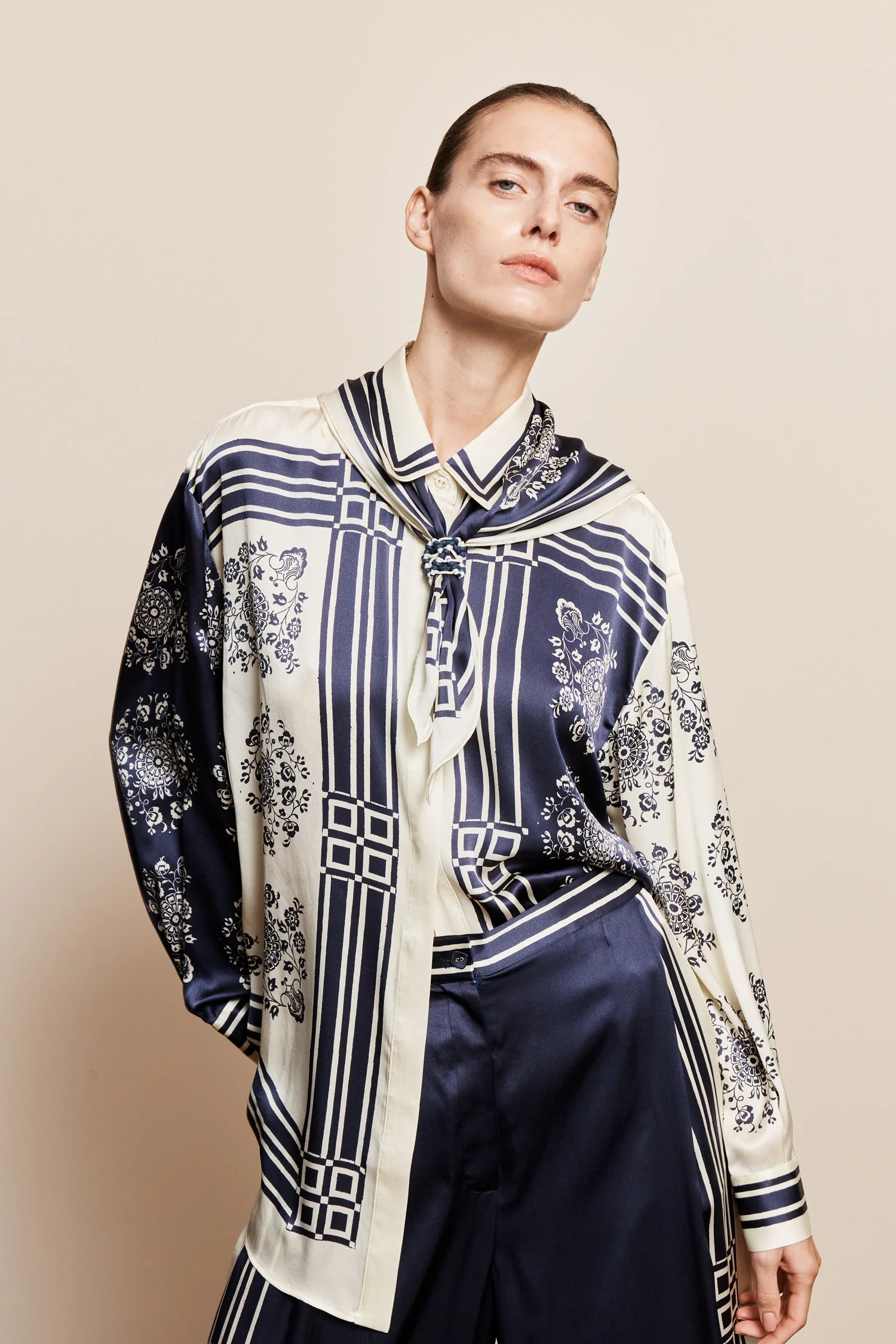 Alemais - banderra scarf silk shirt - Image 5